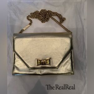 Salvatore Ferragamo Metallic Leather Crossbody Bag